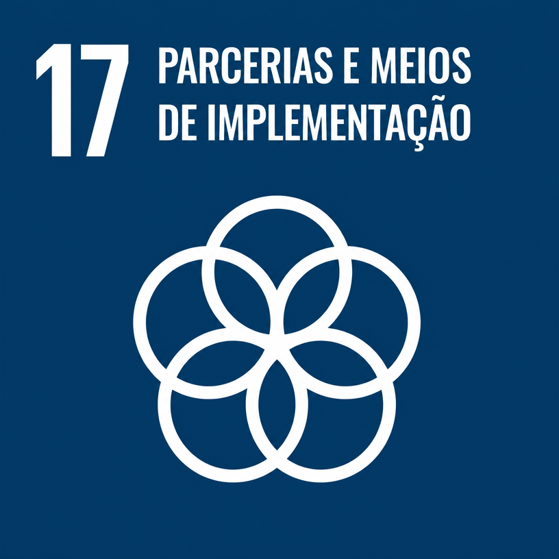 Card oficial ODS 17 — Parcerias e Meios de Implementação